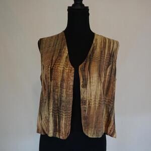 Red's Threads Boho Earth Tone Sleeveless Button Up Tank Top